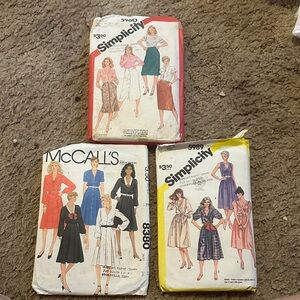 Vintage 1982 McCall and simplicity sewing patterns 3pc lot